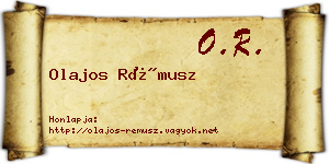 Olajos Rémusz névjegykártya